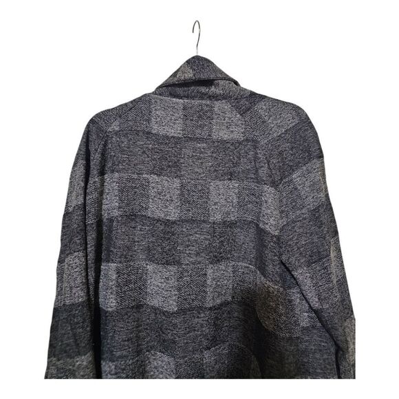 CHICO'S Long Open Front Cardigan Sweater Coat Black Gray - Size 2 - Picture 4 of 7